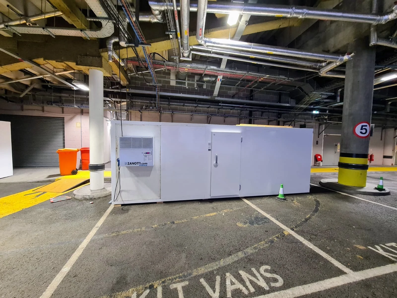 VCS cold rooms in a Sporting venue loading bay for event catering